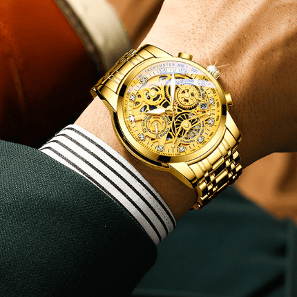 SkeletonWatch - Stijlvol Herenhorloge met Zwart Design