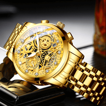 SkeletonWatch - Stijlvol Herenhorloge met Zwart Design