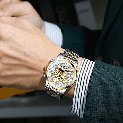 SkeletonWatch - Stijlvol Herenhorloge met Zwart Design