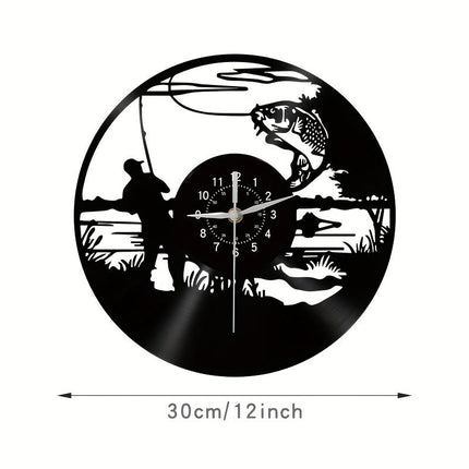 VinylCatch Clock - Retro Visserij Muurdecoratie