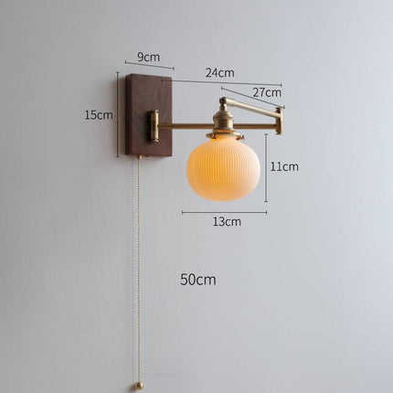ChicGlow - Elegante Wandlamp van Hout en Keramiek