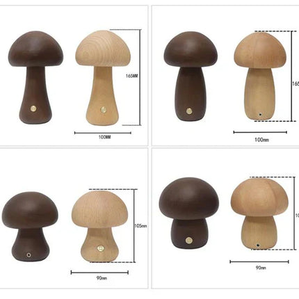 GlowShroom - Sfeervolle Houten LED Nachtlamp