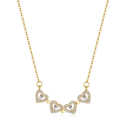 Lucky Charm Necklace - Elegante Hartvormige Ketting in Goud