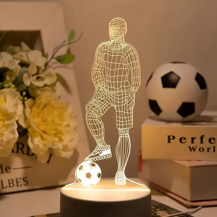 SportGlow - LED Tafellamp met 3D Voetbaldesign