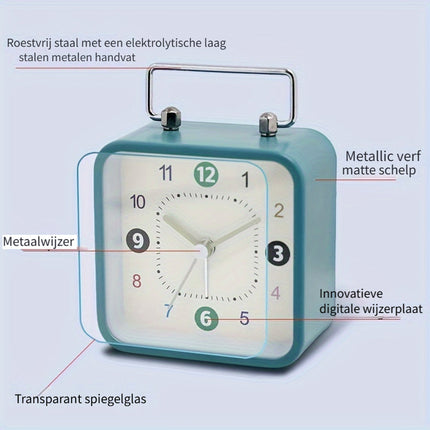 TimeCube Klok - Stijlvolle Vierkante Wekker met Nachtlicht