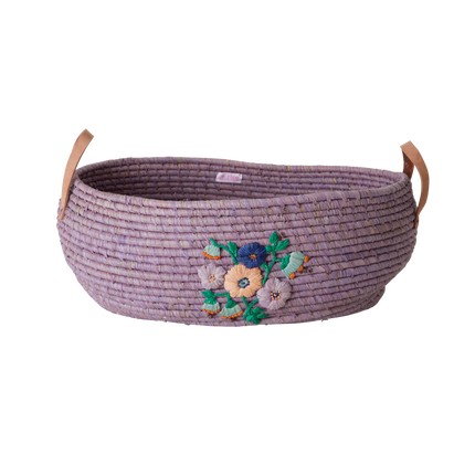 PurpleBloom - Grote Handgemaakte Raffia Mand