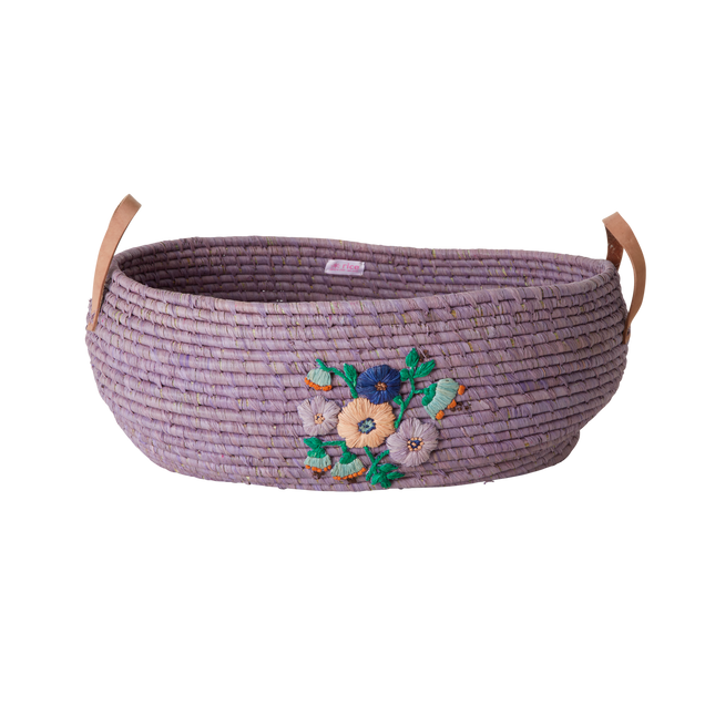 PurpleBloom - Grote Handgemaakte Raffia Mand