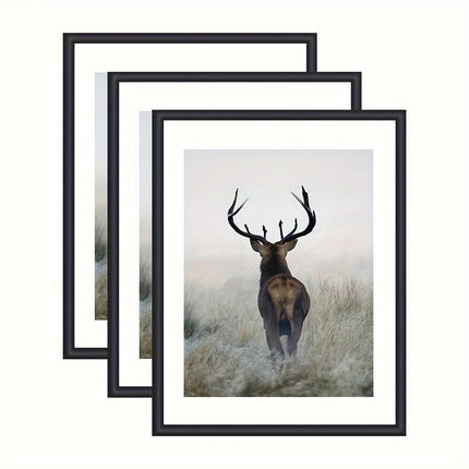 GalleryFrame – Set van 3 Zwarte Fotolijsten voor Wanden en Tafels