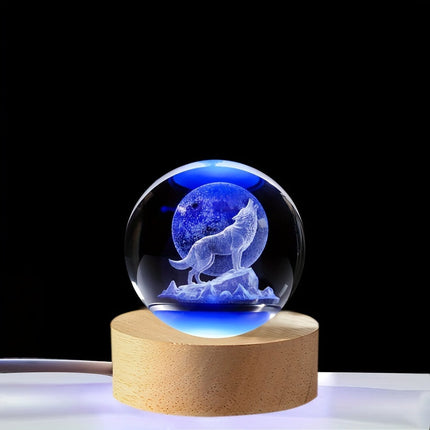 WolfLamp – 3D Wolf Sneeuwbol LED Nachtlamp
