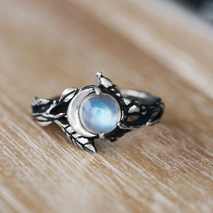 Elegante Iris Maansteen Statement Ring - Maak een Gedurfde Impressie