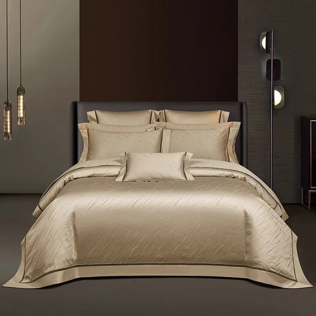 Elegance Gold – Luxe Egyptisch Katoenen Dekbedovertrek