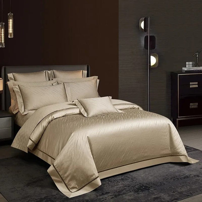 Elegance Gold – Luxe Egyptisch Katoenen Dekbedovertrek