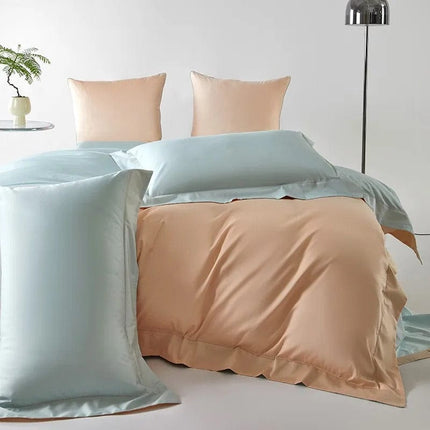 Dream Peach Blue – Luxe Dekbedovertrek Set