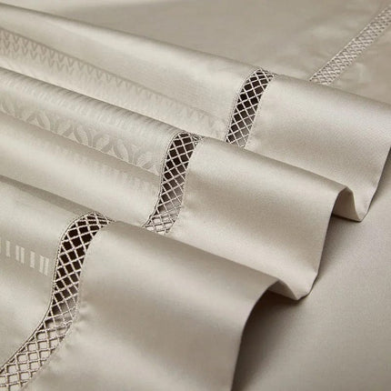 Champagne Elegance – Luxe Egyptisch Katoenen Dekbedovertrekset