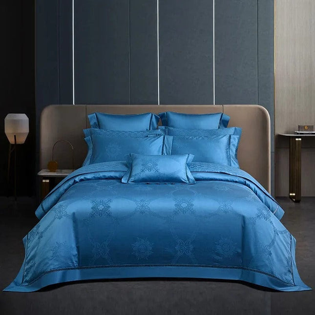 Elegance Blue - Luxe Dekbedovertrek van Egyptisch Katoen