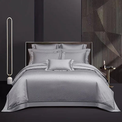 Elegance Silver – Luxe Dekbedovertrekset van Egyptisch Katoen