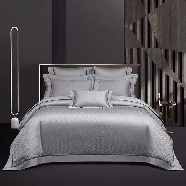 Elegance Silver – Luxe Dekbedovertrekset van Egyptisch Katoen
