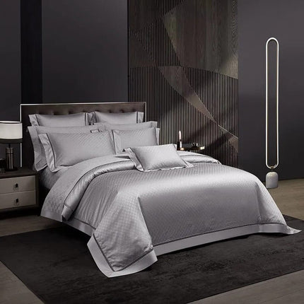 Elegance Silver – Luxe Dekbedovertrekset van Egyptisch Katoen