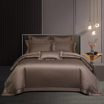 Elegance Brown – Luxe Dekbedovertrekset van Egyptisch Katoen