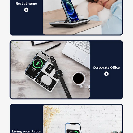 PowerPro Charger – 4-in-1 Draadloze Oplaadstation