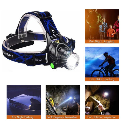 PowerGlow - Oplaadbare Waterdichte LED Hoofdlamp