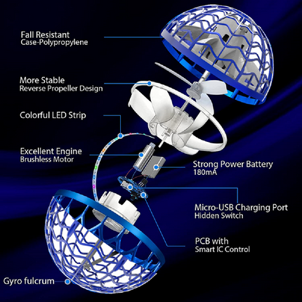 MagicFly - LED Vliegende Boemerang Drone Speelgoed