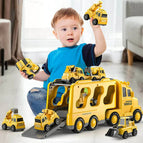 1 grote auto - 6 kleine auto's / Geel