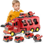 1 grote auto - 4 kleine auto's / Rood