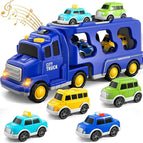 1 grote auto - 4 kleine auto's / Blauw