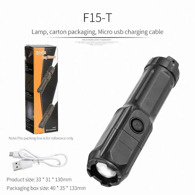 PowerBeam - Oplaadbare LED Zaklamp met Zoom