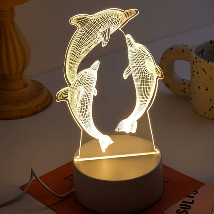 GeoDolphin - Trendy 3D Illusie Tafelverlichting