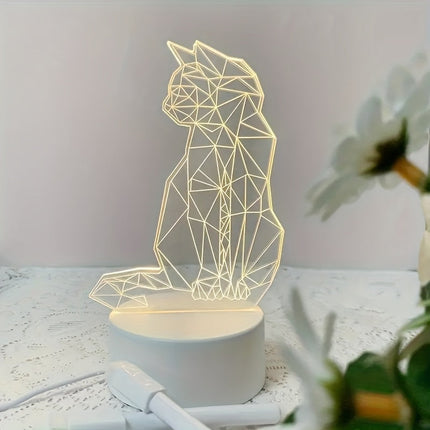 CatGlow Lamp - Moderne 3D USB Nachtlamp