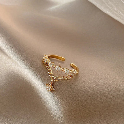 Stralende Gouden Hexagram Ring - Lyra Collection