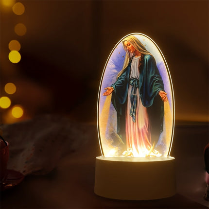 DivineGlow Nightlight - LED Maagd Maria met Acryl