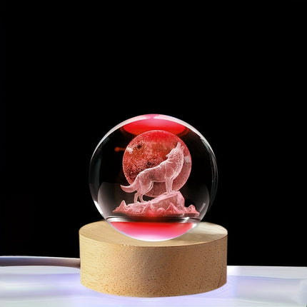 WolfLamp – 3D Wolf Sneeuwbol LED Nachtlamp