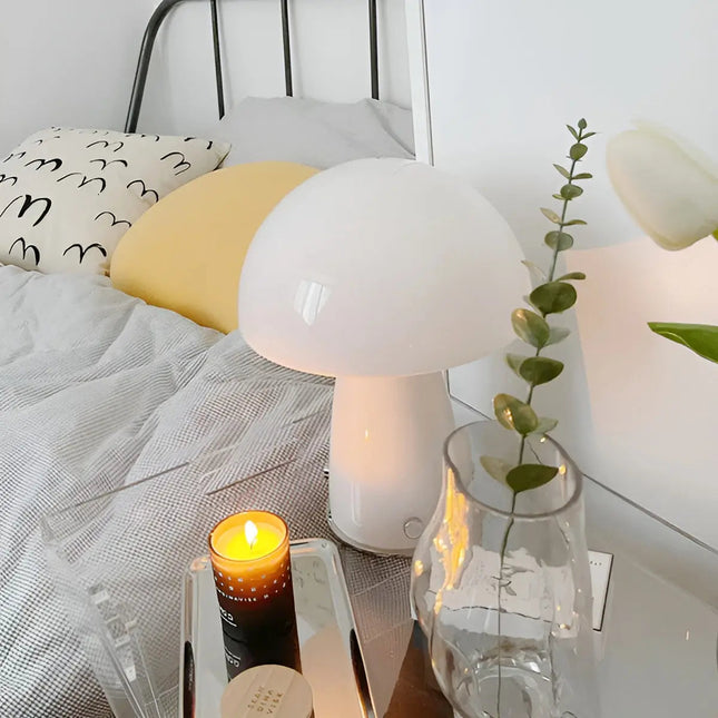 Scandinavische LED Paddenstoel Lamp - Elegantie en Warmte voor Jouw Interieur