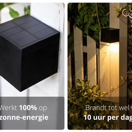 Draadloze LED Solar Kubus Wandlampen Deluxe - Creëer de perfecte sfeer in jouw tuin!