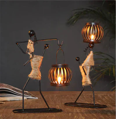 VintageMan - Retro Elegante Kaarsenhouder voor Interieur