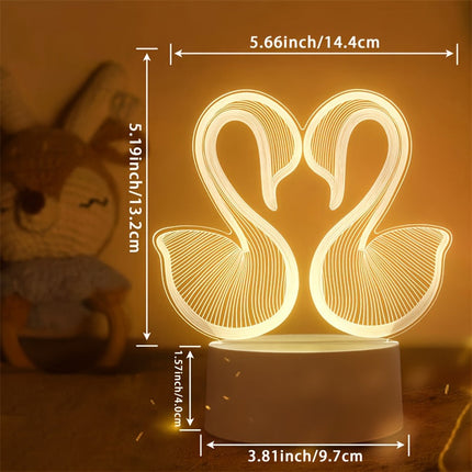 SwanLight – 3D LED Tafellamp met Modern Acryl