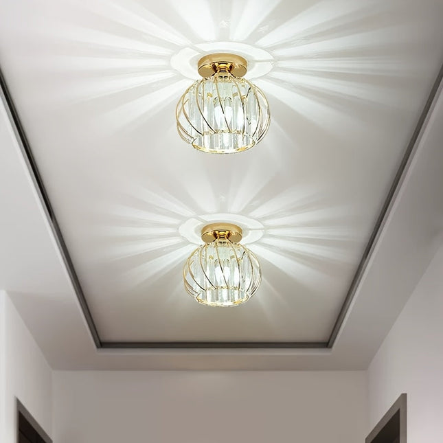 CrystalGlow - Luxe Kristallen Ganglamp, Zwart Goud