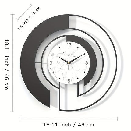 GeoClock - Elegante Zwarte Geometrische Muurklok