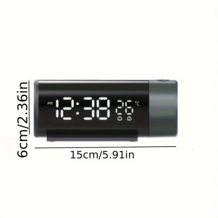 ProjectElite Clock - Zwarte Moderne Weerstandwekkende Projectieklok