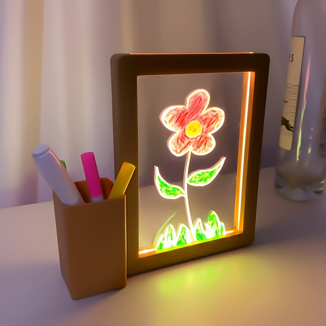GlowNote Lamp – Moderne LED Nachtlamp met Schrijfbaar Bord