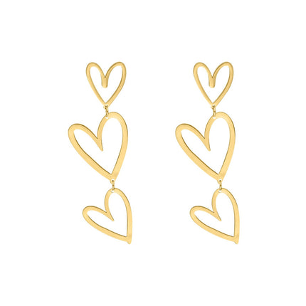 TripleHeart Earrings - Elegante & Trendy Oorbellen
