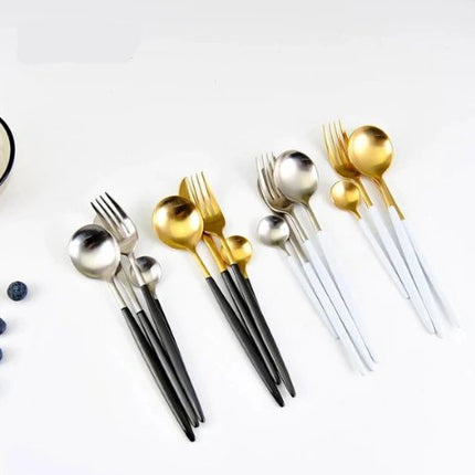 Gouden & Zilveren 24-Delige Bestekset voor Luxe Dineren