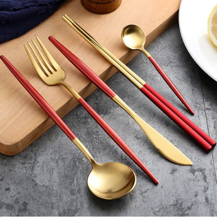 Gouden & Zilveren 24-Delige Bestekset voor Luxe Dineren