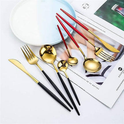 Gouden & Zilveren 24-Delige Bestekset voor Luxe Dineren