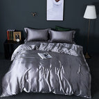 Donkerzilver / 150cm hoeslaken + Dekbed 200x 230cm + 2x kussensloop