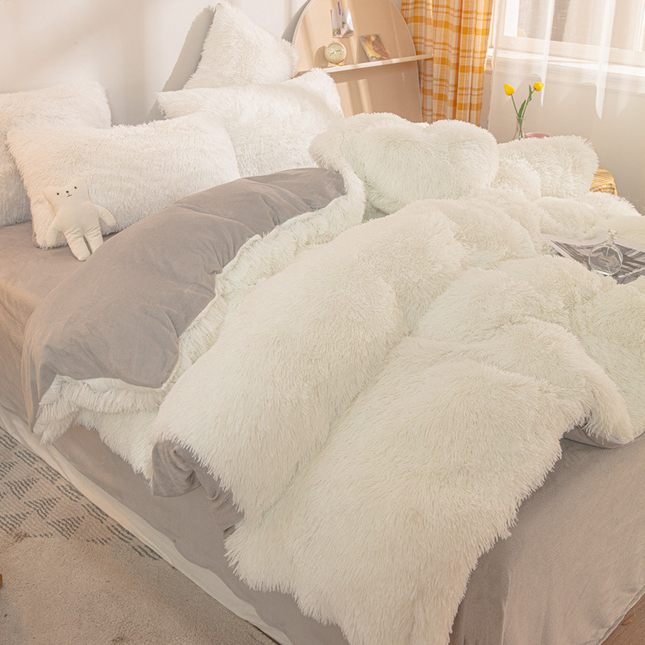 Luxe Pluche Dekbedovertrek Set met Rits