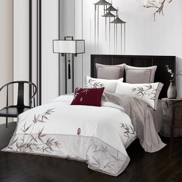 Bamboo White Bloom - Luxe Dekbedovertrekset van Egyptisch Katoen